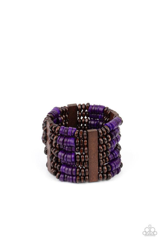 Vacay Vogue Purple Bracelet - Paparazzi Accessories- lightbox - CarasShop.com - Paparazzi Jewelry by Cara Jewels