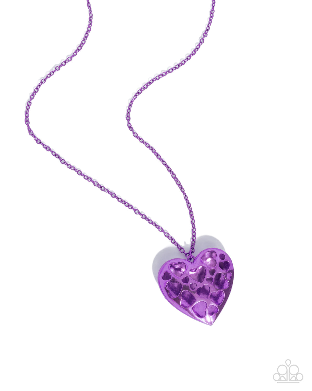 Valentines View Purple Heart Necklace - Paparazzi Accessories- lightbox - CarasShop.com - Paparazzi Jewelry by Cara Jewels