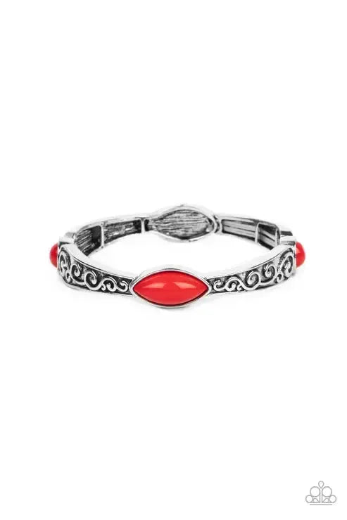 Veranda Variety Red Bracelet - Paparazzi Accessories- lightbox - CarasShop.com - Paparazzi Jewelry by Cara Jewels