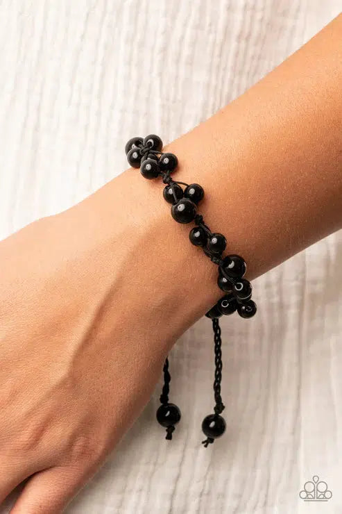 Vintage Versatility Black Bracelet - Paparazzi Accessories- on model - CarasShop.com - Paparazzi Jewelry by Cara Jewels