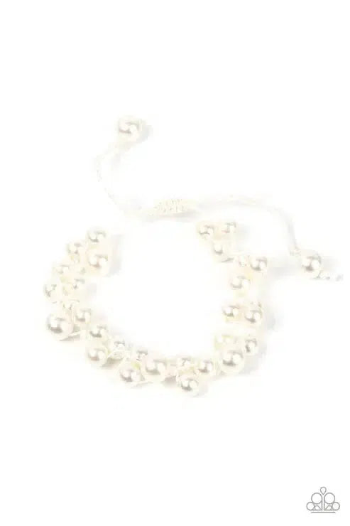 Vintage Versatility White Bracelet - Paparazzi Accessories- lightbox - CarasShop.com - Paparazzi Jewelry by Cara Jewels