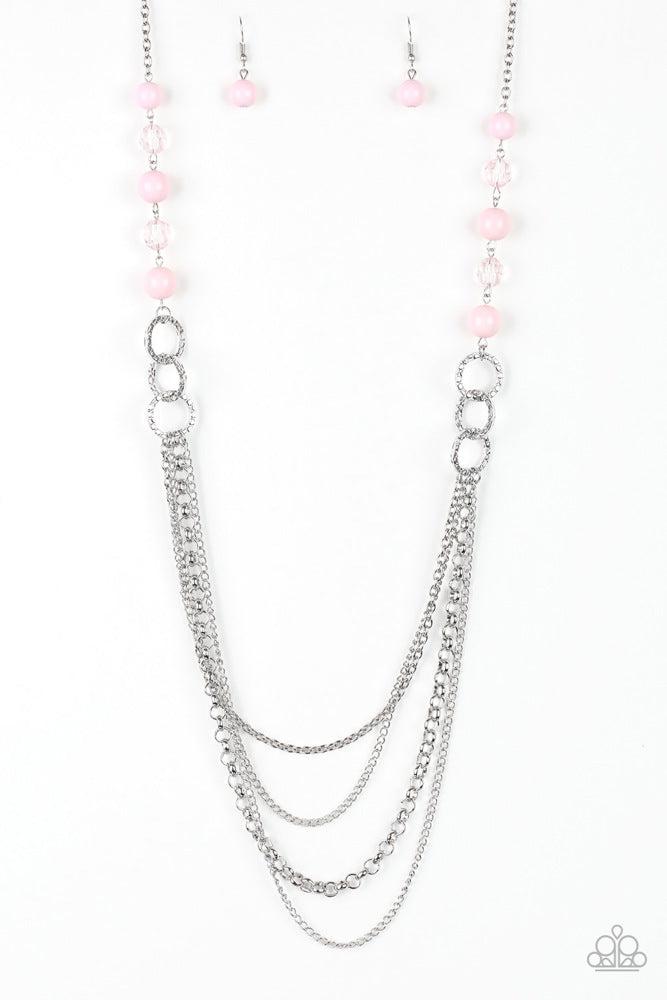 Vividly Vivid Pink Necklace - Paparazzi Accessories- lightbox - CarasShop.com - Paparazzi Jewelry by Cara Jewels
