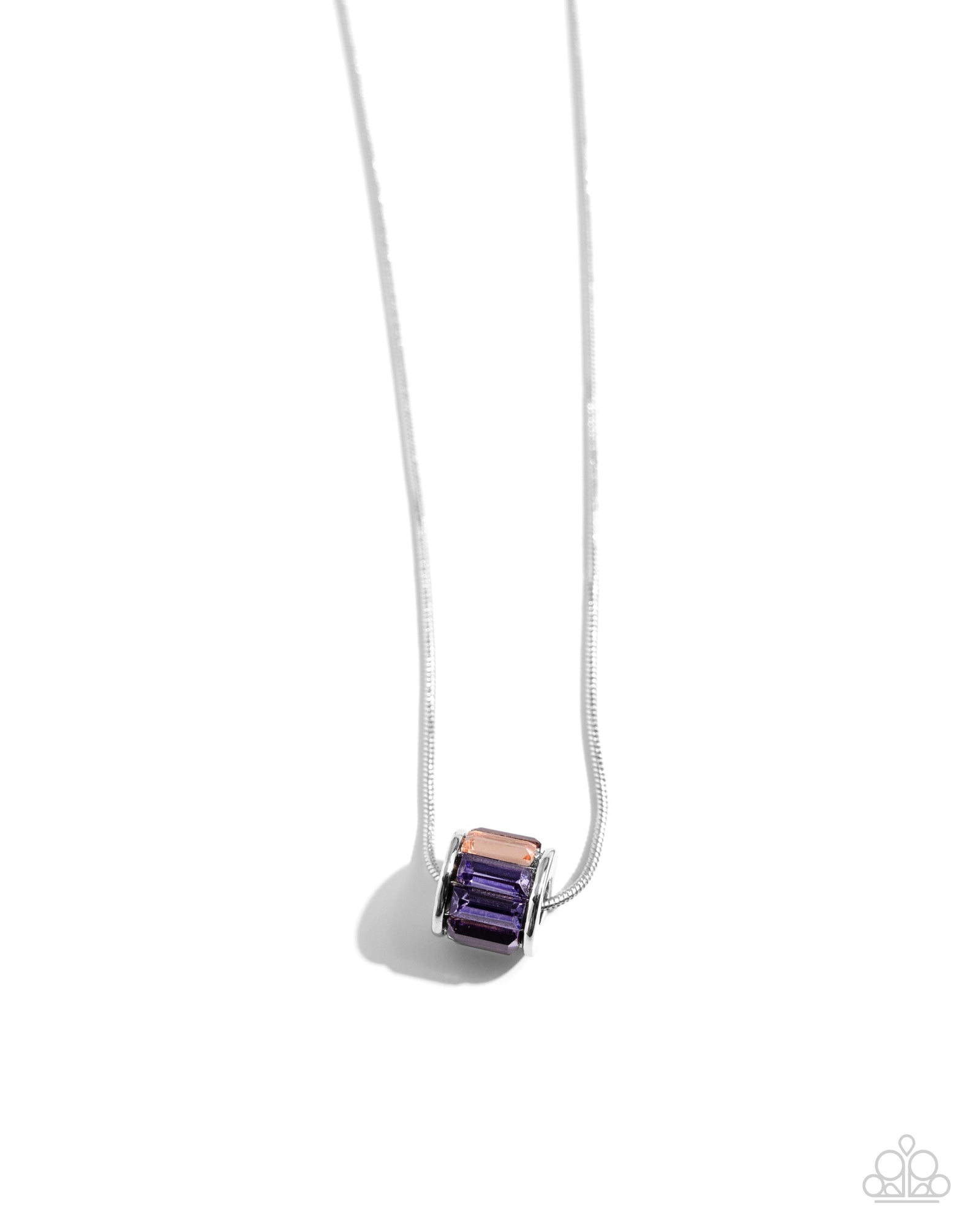 Warden Wheel Purple Rhinestone Necklace - Paparazzi Accessories- lightbox - CarasShop.com - Paparazzi Jewelry by Cara Jewels