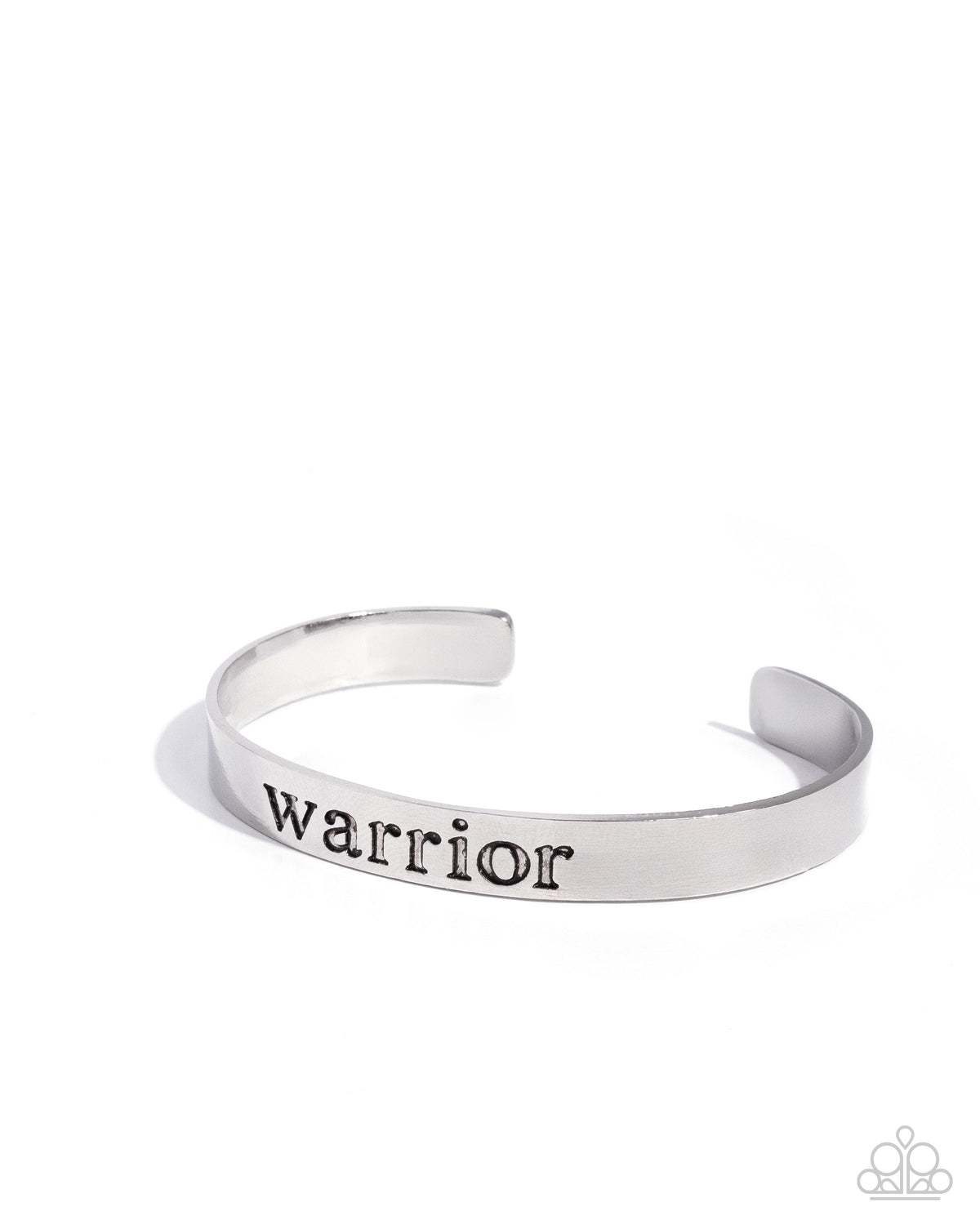 Warriors Mindset Silver Cuff Bracelet - Paparazzi Accessories- on model - CarasShop.com - Paparazzi Jewelry by Cara Jewels