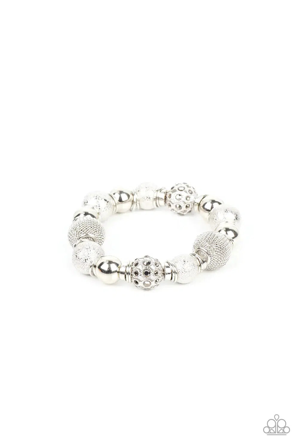 We Totally Mesh Silver Bracelet - Paparazzi Accessories- lightbox - CarasShop.com - Paparazzi Jewelry by Cara Jewels