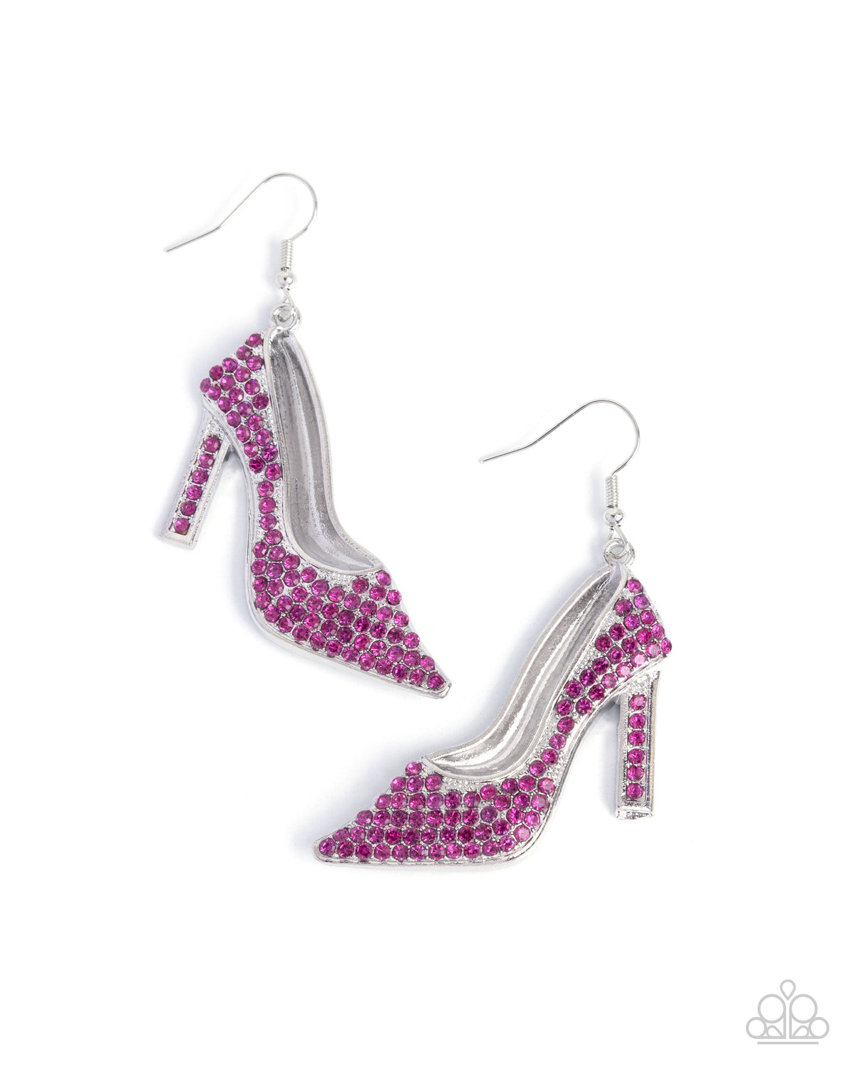 Wedding Shoes Pink Rhinestone Earrings - Paparazzi Accessories- lightbox - CarasShop.com - Paparazzi Jewelry by Cara Jewels