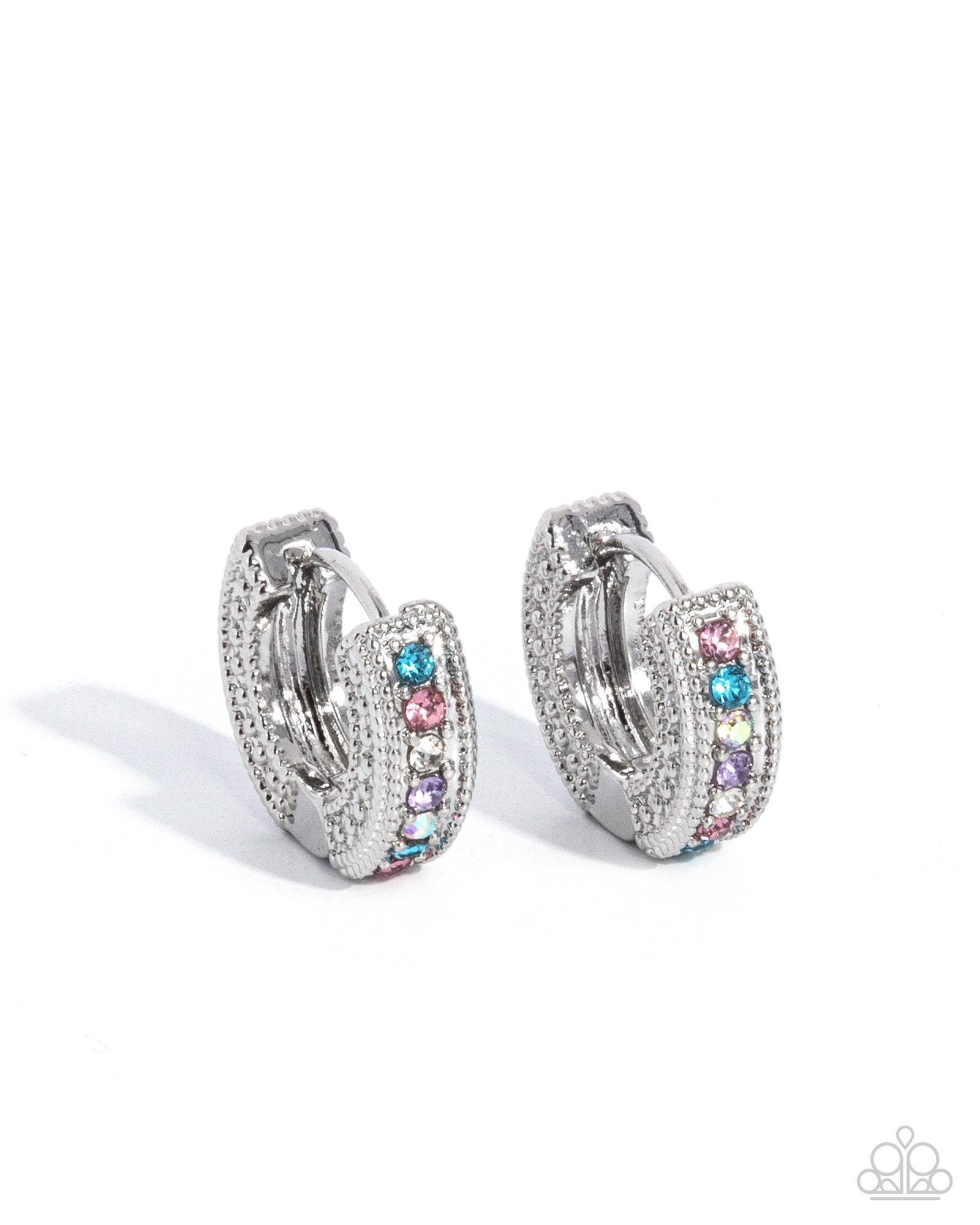 Weightless Whimsy Multi Rhinestone Hoop Earrings - Paparazzi Accessories- lightbox - CarasShop.com - Paparazzi Jewelry by Cara Jewels
