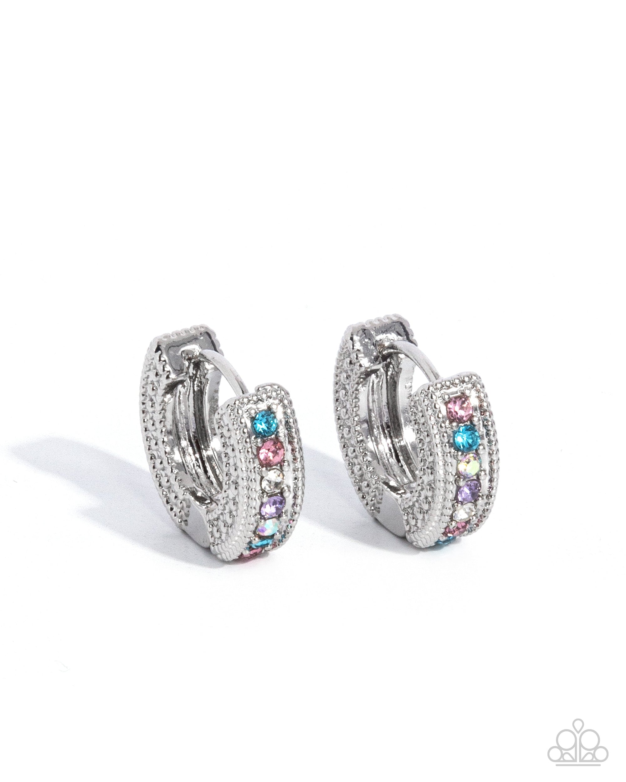 Weightless Whimsy Multi Rhinestone Hoop Earrings - Paparazzi Accessories- lightbox - CarasShop.com - Paparazzi Jewelry by Cara Jewels