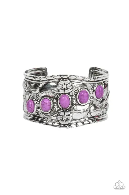Welcome to the Badlands Purple Bracelet - Paparazzi Accessories- lightbox - CarasShop.com - Paparazzi Jewelry by Cara Jewels