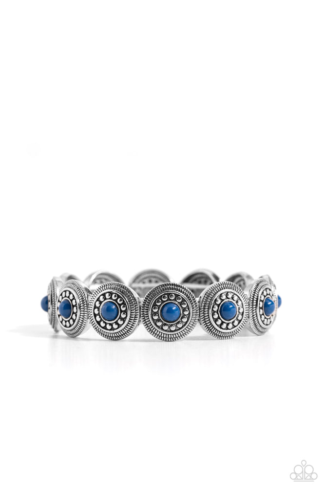 Welcome To The Color Wheel Blue Bracelet - Paparazzi Accessories- lightbox - CarasShop.com - Paparazzi Jewelry by Cara Jewels