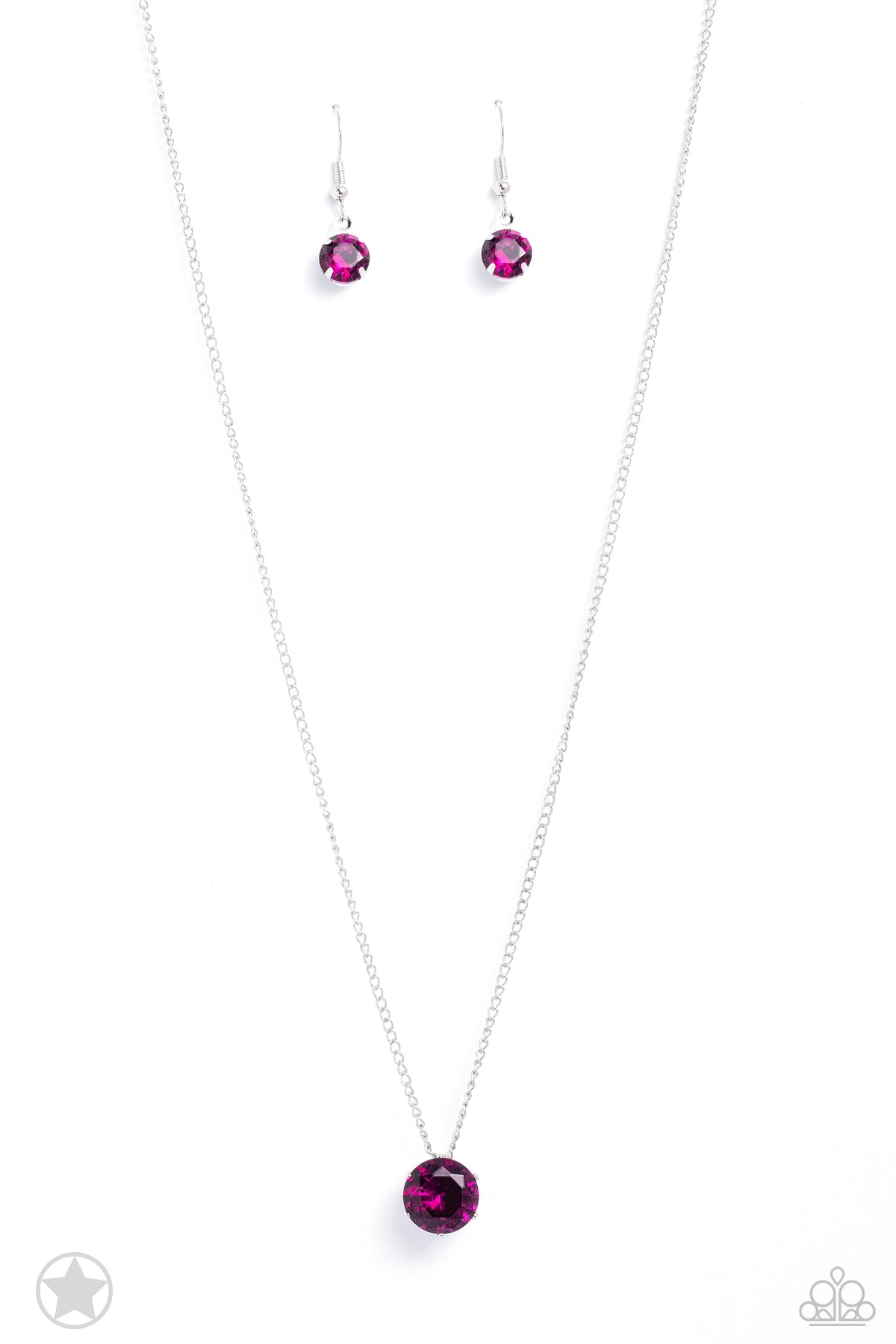 What a Gem Pink Rhinestone Necklace - Paparazzi Accessories- lightbox - CarasShop.com - Paparazzi Jewelry by Cara Jewels