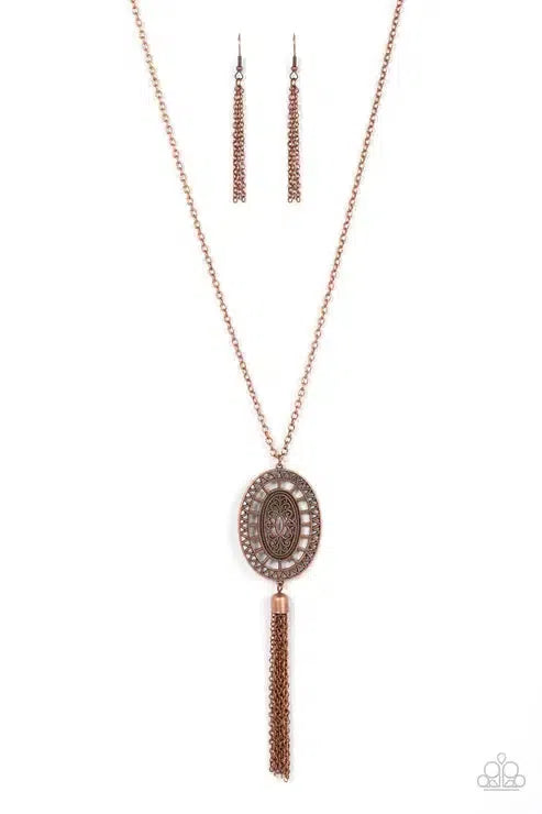 Whimsically Wistful Copper Necklace - Paparazzi Accessories- lightbox - CarasShop.com - Paparazzi Jewelry by Cara Jewels