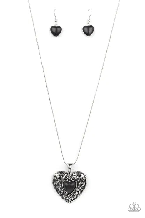 Wholeheartedly Whimsical Black Necklace - Paparazzi Accessories- lightbox - CarasShop.com - Paparazzi Jewelry by Cara Jewels