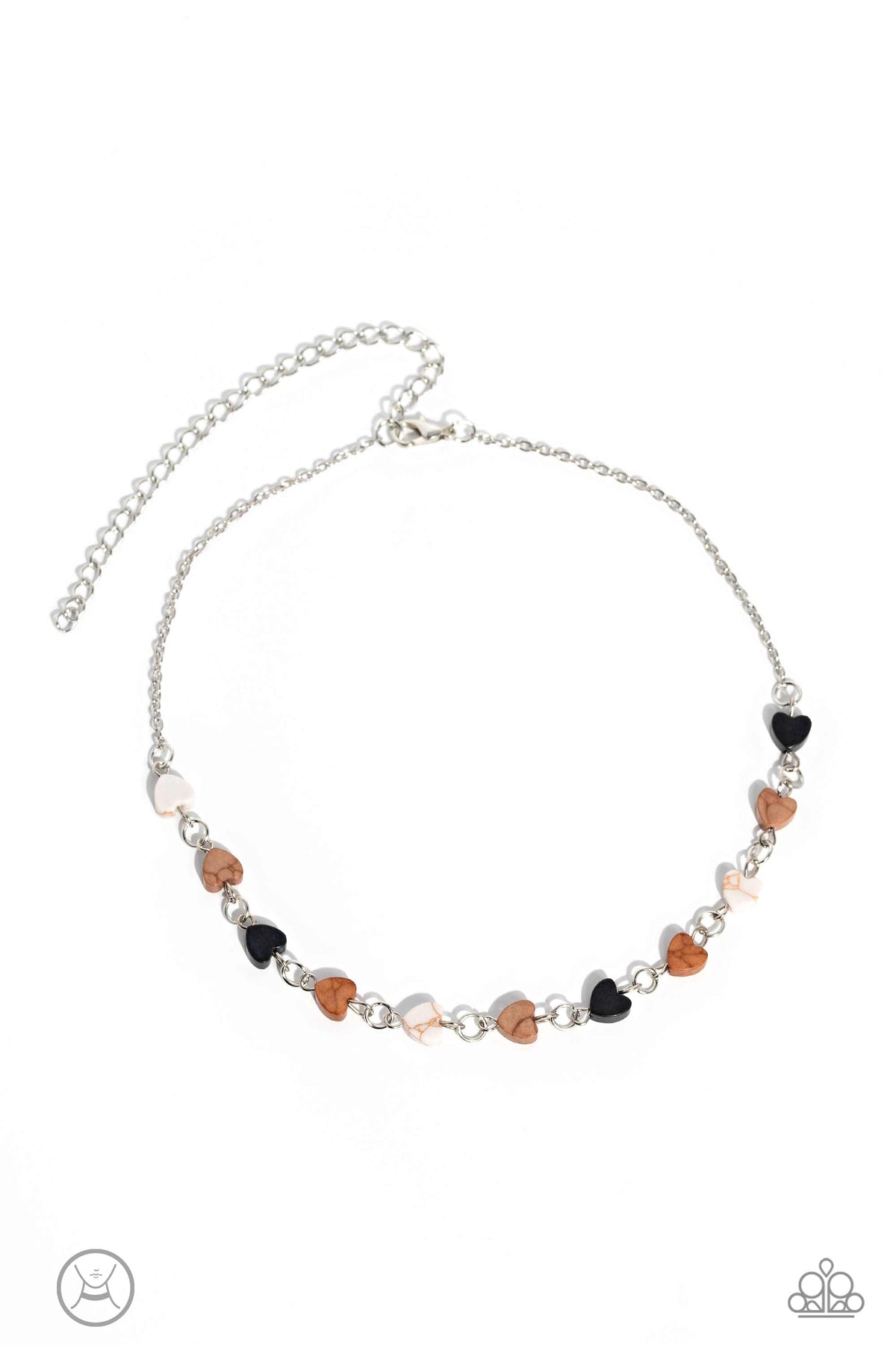 Wild at Heart Black & Multi Stone Choker Necklace - Paparazzi Accessories- lightbox - CarasShop.com - Paparazzi Jewelry by Cara Jewels