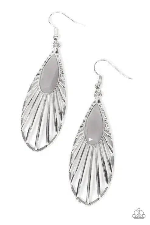 WING-A-Ding-Ding Silver Earrings - Paparazzi Accessories- lightbox - CarasShop.com - Paparazzi Jewelry by Cara Jewels