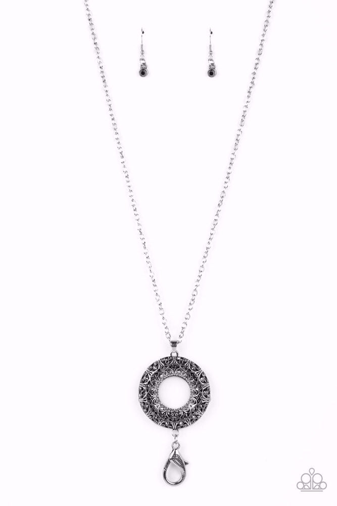 Wintry Wreath Silver Necklace - Paparazzi Accessories- lightbox - CarasShop.com - Paparazzi Jewelry by Cara Jewels