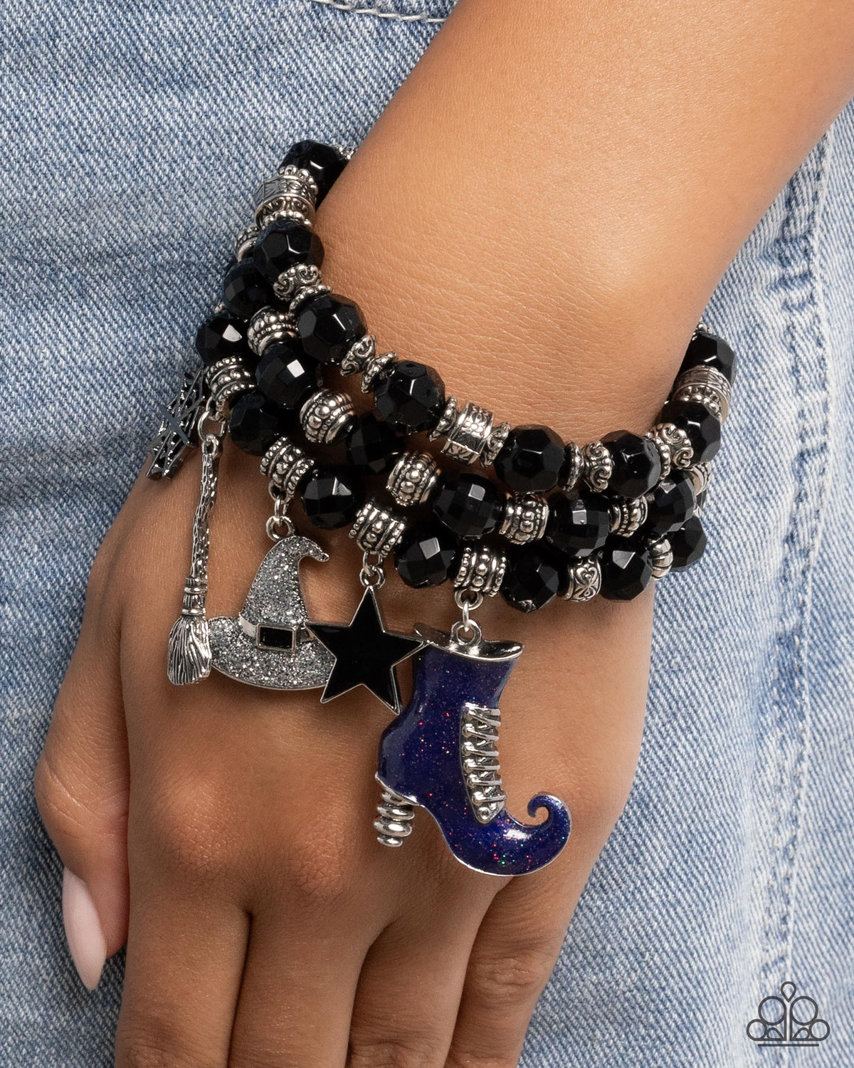 Witchs Night Out Multi Charm Bracelet - Paparazzi Accessories-on model - CarasShop.com - Paparazzi Jewelry by Cara Jewels