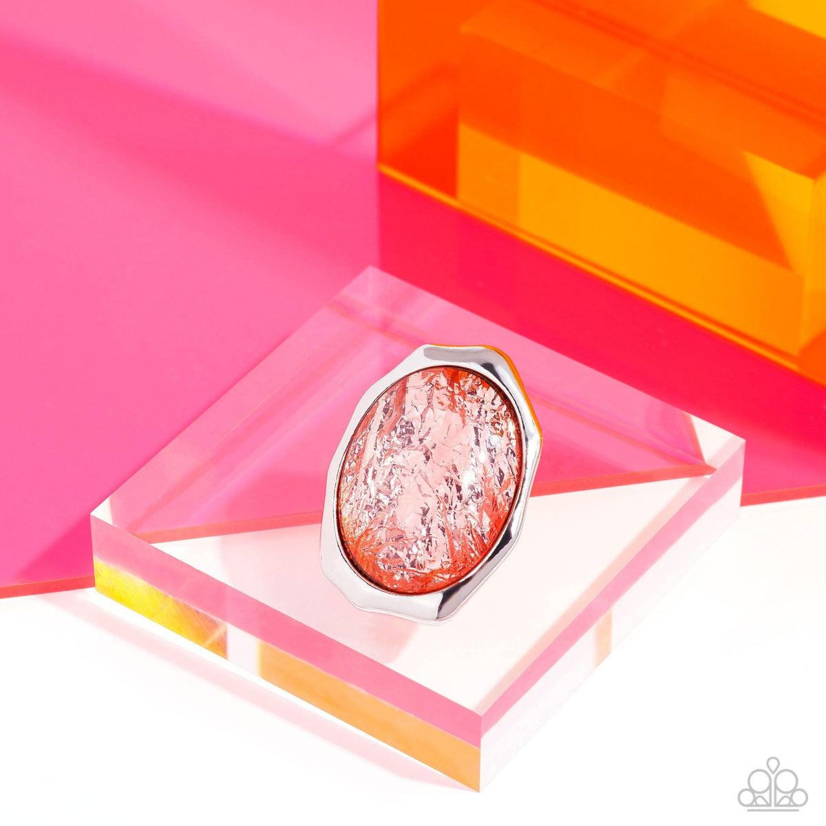 Wrapped Wardrobe Orange Ring - Paparazzi Accessories- lightbox - CarasShop.com - Paparazzi Jewelry by Cara Jewels