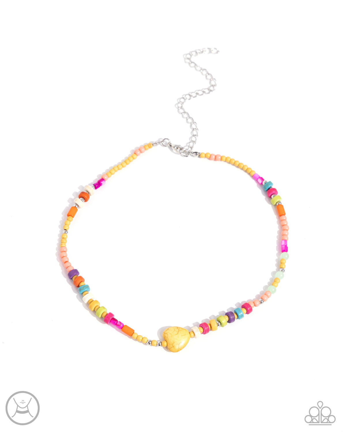 Y2K Energy Yellow Stone Choker Neckace - Paparazzi Accessories- lightbox - CarasShop.com - Paparazzi Jewelry by Cara Jewels
