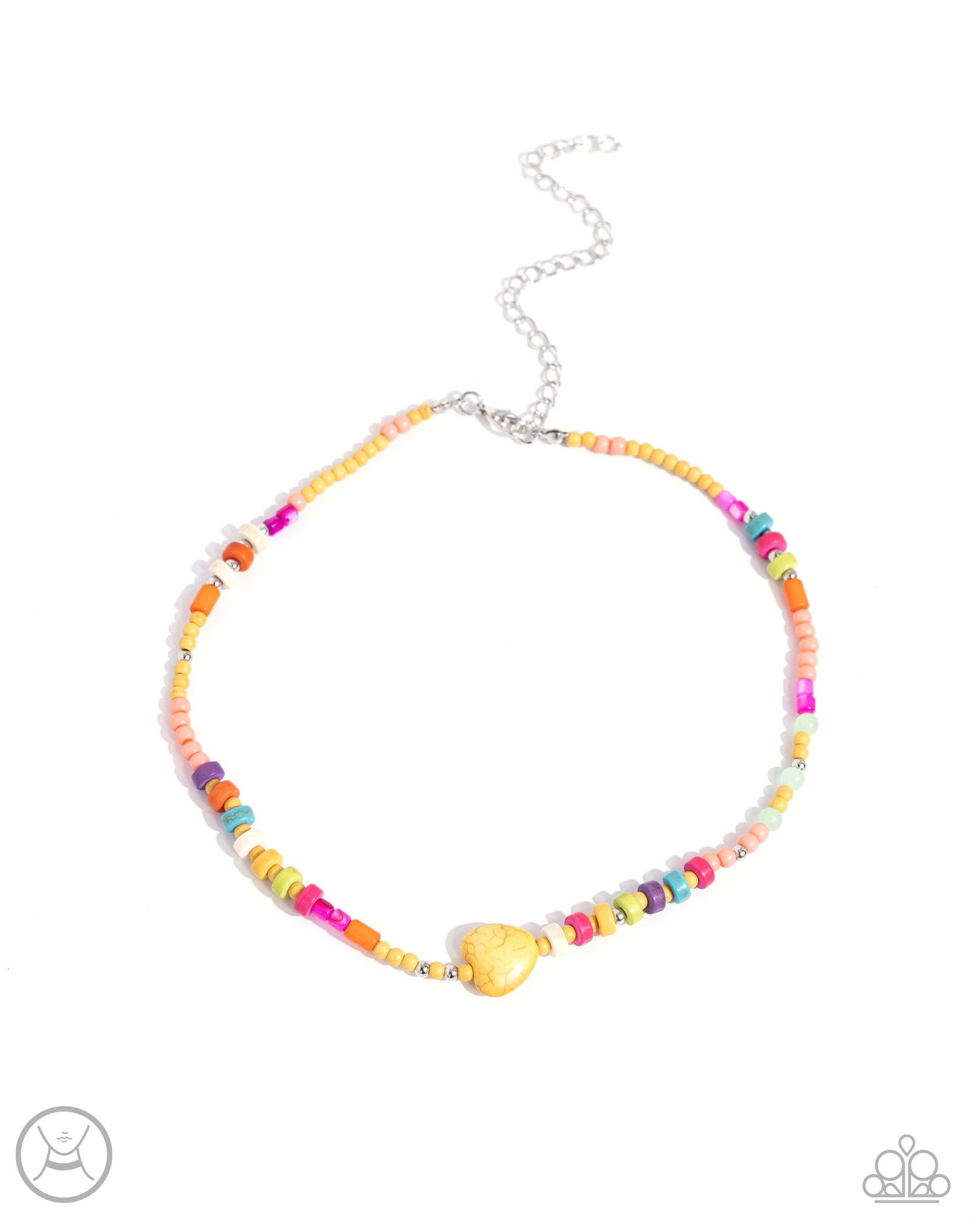 Y2K Energy Yellow Stone Choker Neckace - Paparazzi Accessories- lightbox - CarasShop.com - Paparazzi Jewelry by Cara Jewels