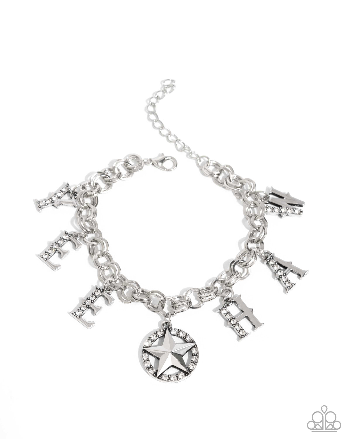 Yeehaw Yell White Charm Bracelet - Paparazzi Accessories- lightbox - CarasShop.com - Paparazzi Jewelry by Cara Jewels