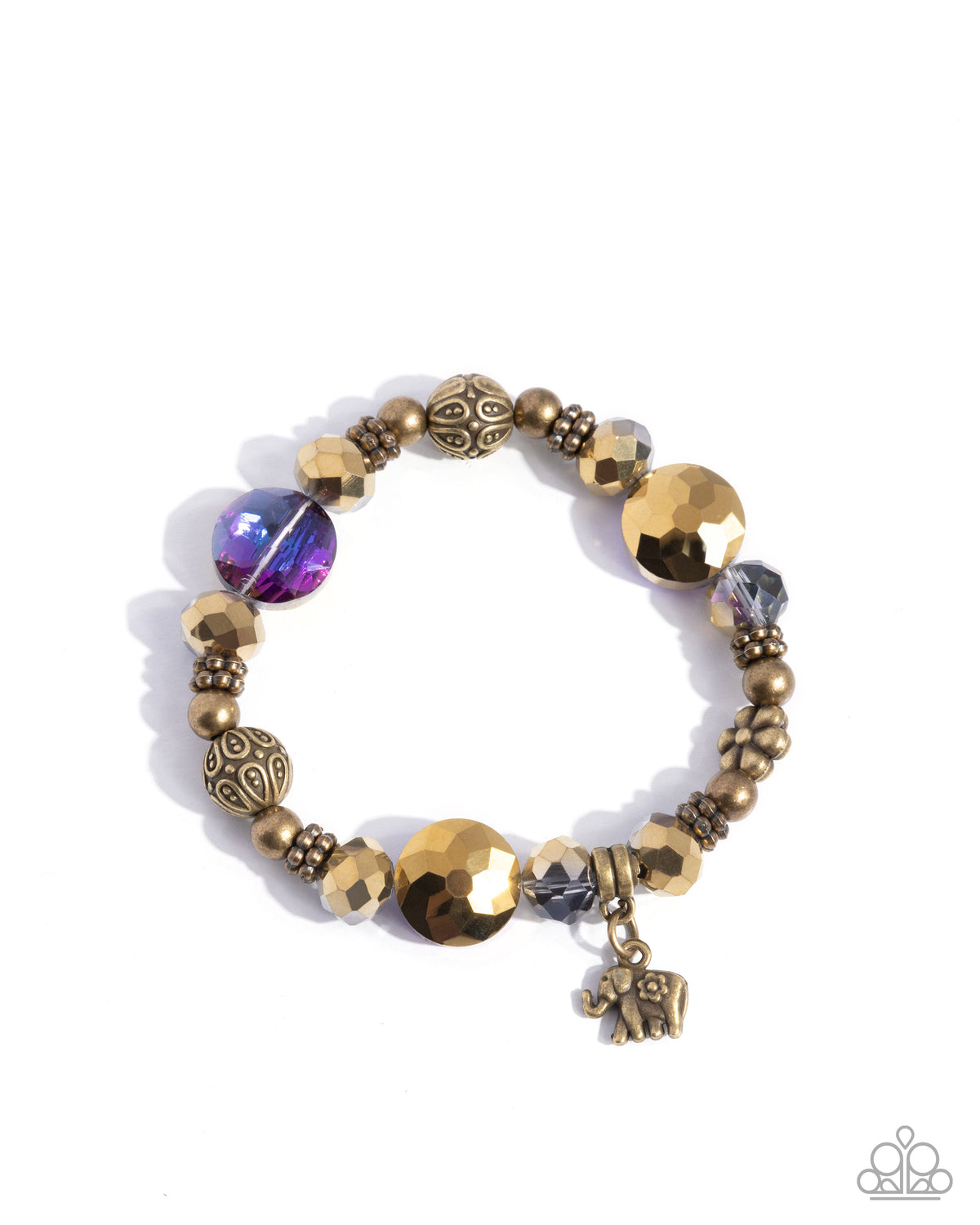 Zoology Degree Purple & Brass Elephant Bracelet - Paparazzi Accessories- lightbox - CarasShop.com - Paparazzi Jewelry by Cara Jewels