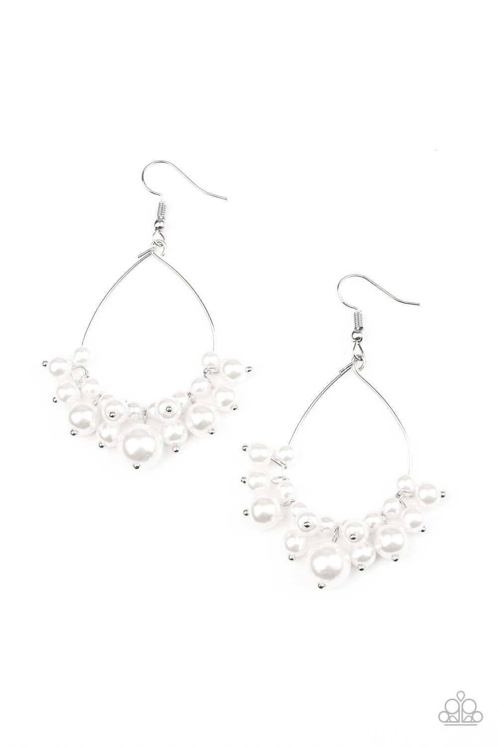 5th Avenue Appeal White Pearl Earrings - Paparazzi Accessories- lightbox - CarasShop.com - Paparazzi Jewelry by Cara Jewels