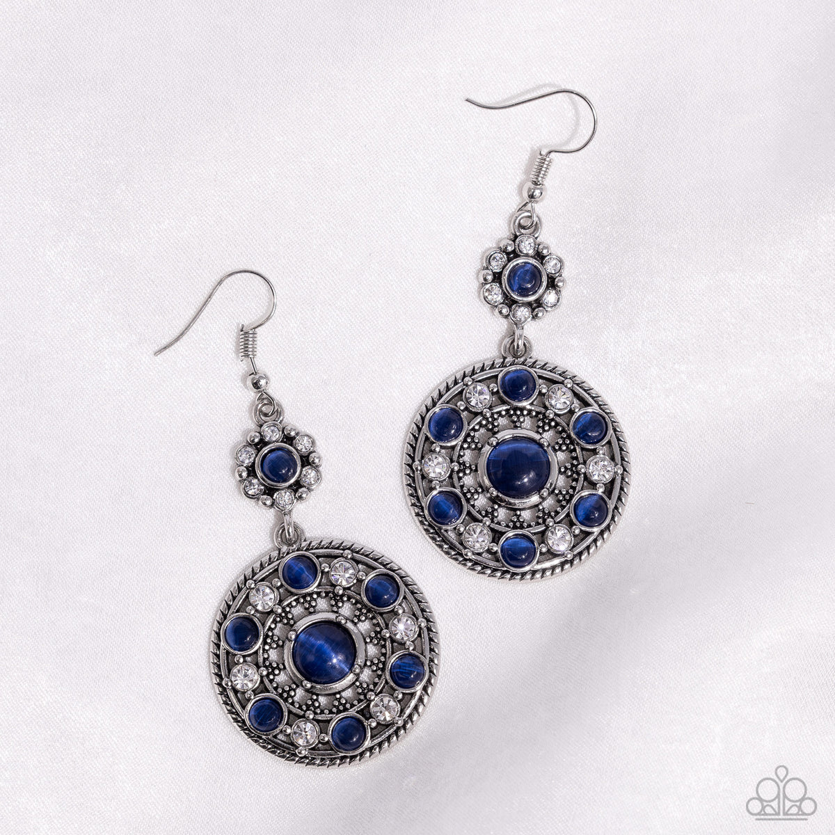 Party at My PALACE Blue Cat's Eye Stone Earrings - Paparazzi Accessories