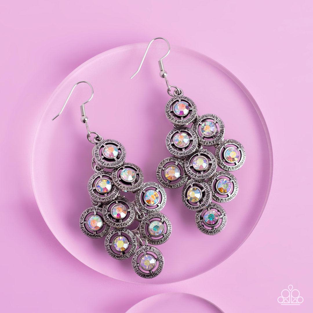 Constellation Cruise Multi Iridescent Rhinestone Earrings - Paparazzi Accessories