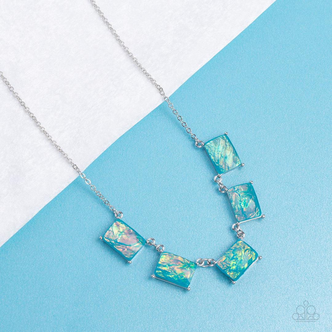 Opalescent Oblivion Blue Necklace - Paparazzi Accessories