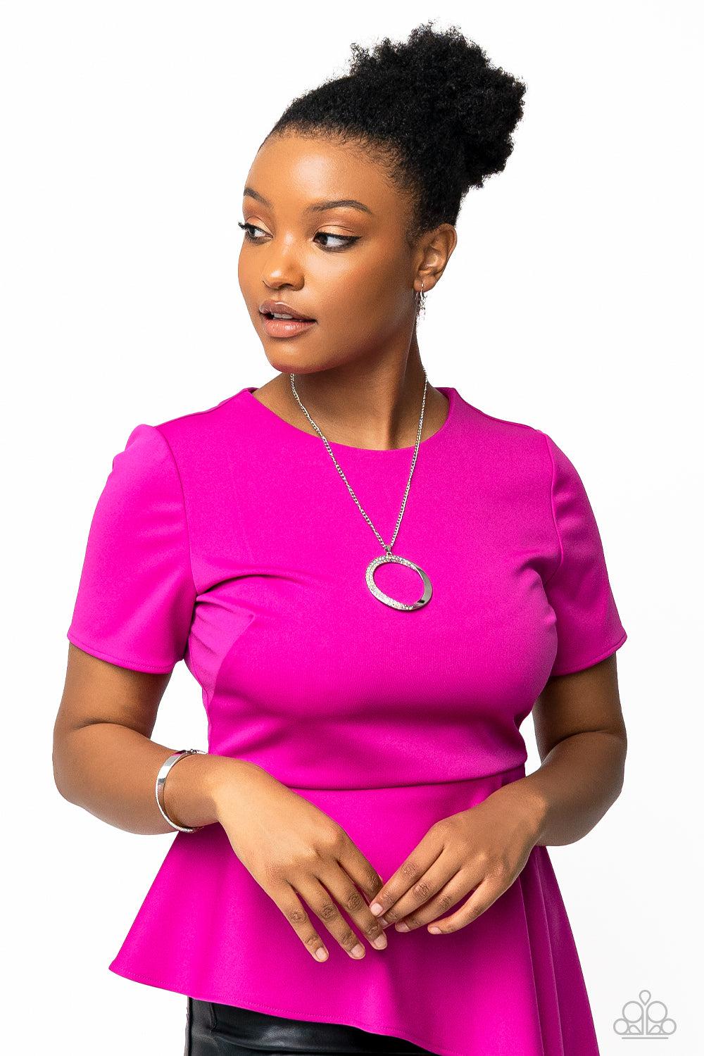 Encrusted Elegance Multi Iridescent Rhinestone Necklace - Paparazzi Accessories