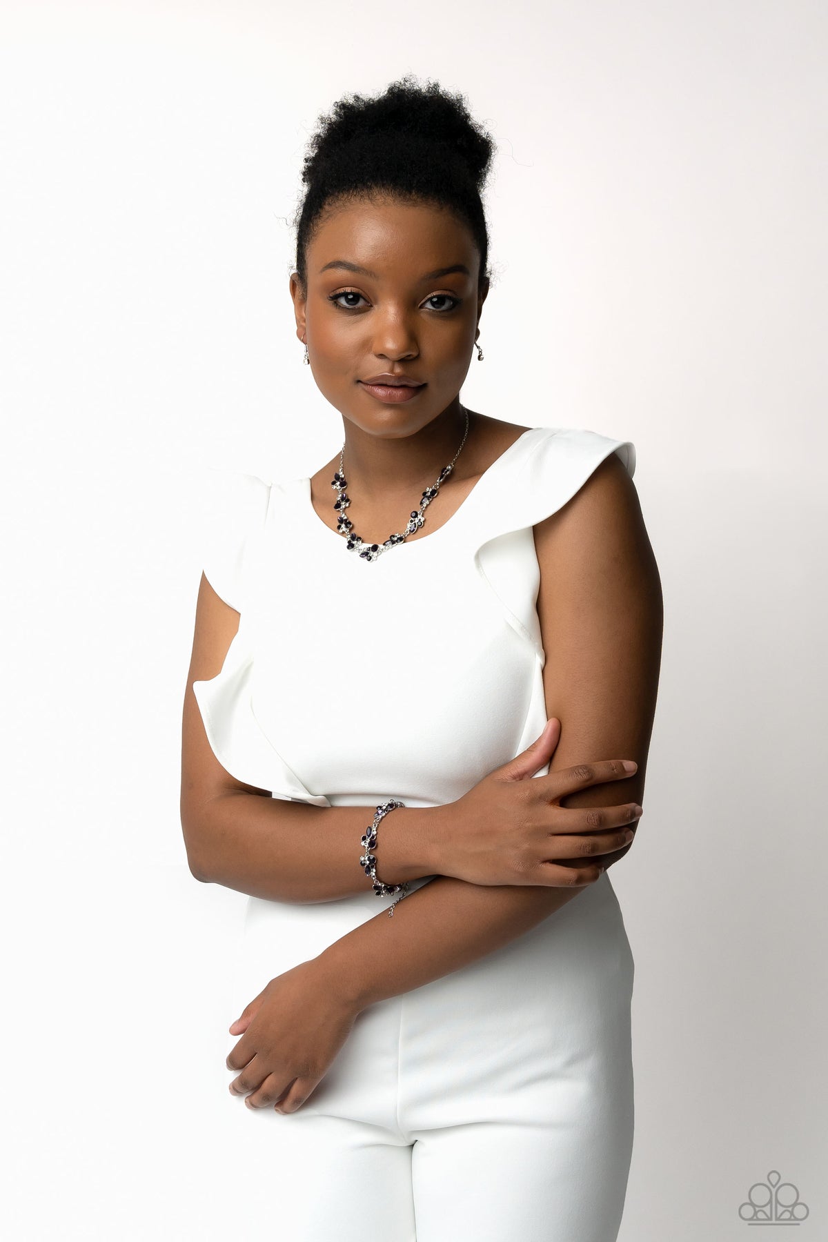 Poolside Perfection Purple Rhinestone Bracelet - Paparazzi Accessories