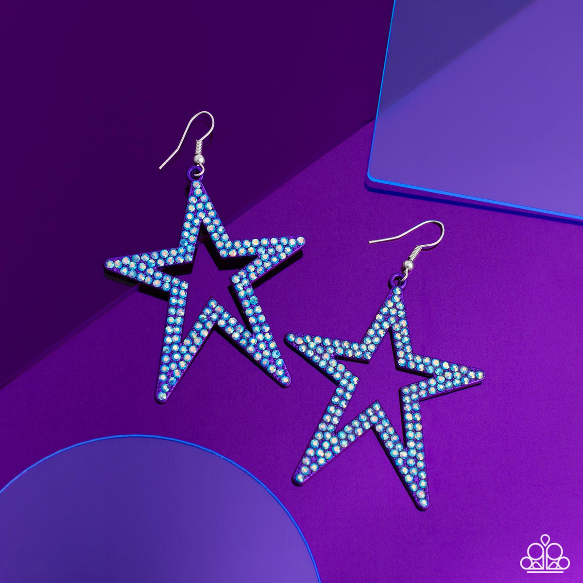 Rockstar Energy Purple & Blue Star Earrings - Paparazzi Accessories