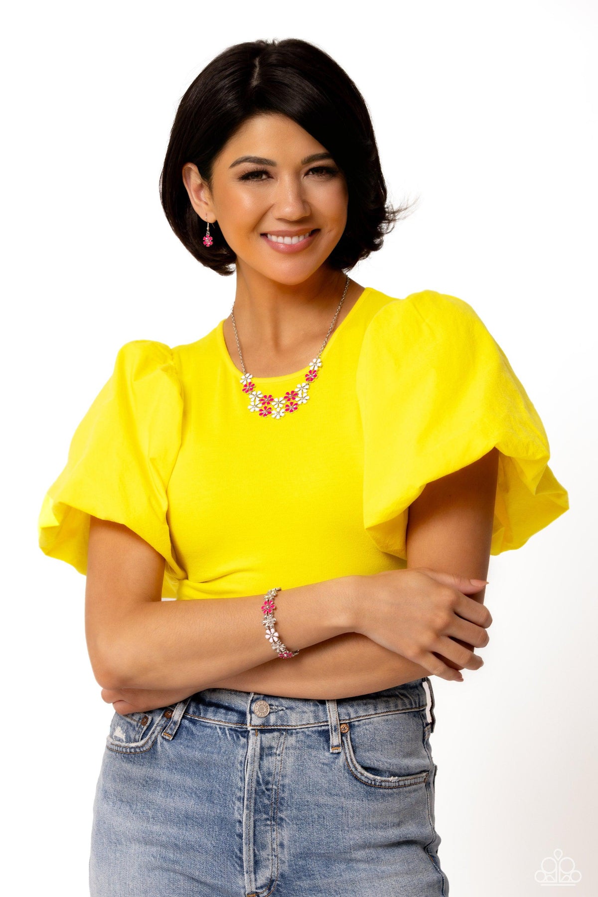 Floral Fair Pink Bracelet - Paparazzi Accessories