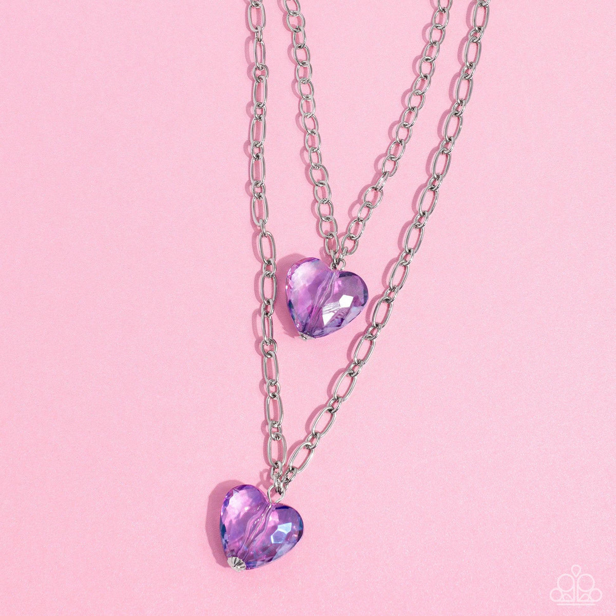Layered Love Purple Gem Heart Necklace - Paparazzi Accessories