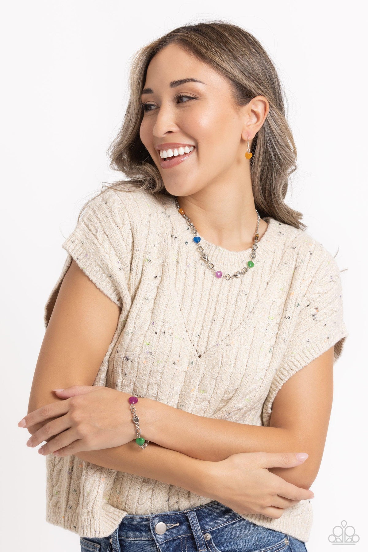 My HEARTBEAT Will Go On Multi Stone & Silver Necklace - Paparazzi Accessories