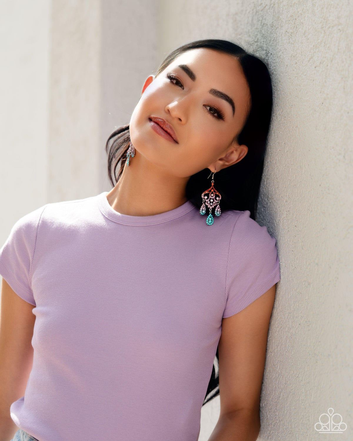 Chandelier Command Multi Ombre Rhinestone Earrings - Paparazzi Accessories