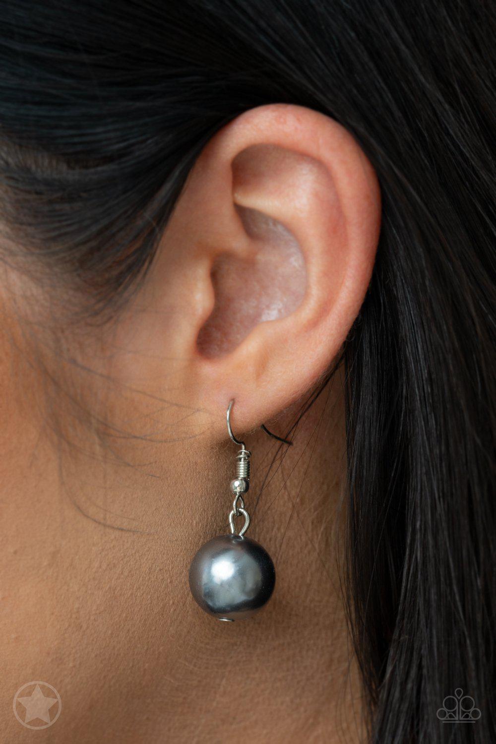 All The Trimmings Black Ribbon Necklace - Paparazzi Accessories - free matching earrings -CarasShop.com - Paparazzi Jewelry by Cara Jewels