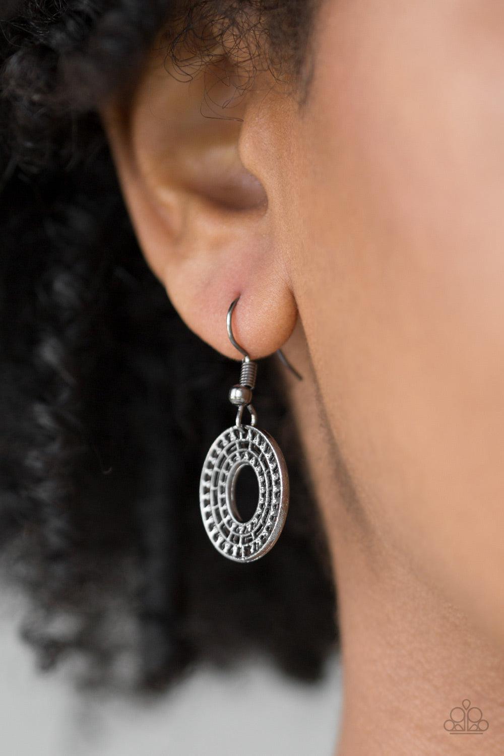 Basically Baltic Gunmetal Black Necklace - Paparazzi Accessories - free matching earrings -CarasShop.com - Paparazzi Jewelry by Cara Jewels