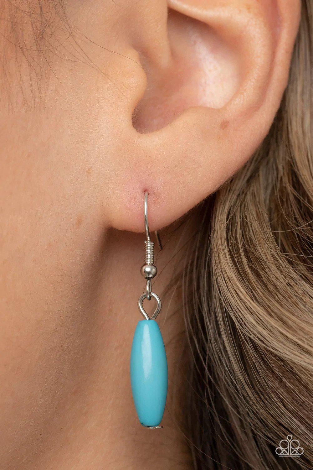 Beach House Hustle Blue Necklace - Paparazzi Accessories - free matching earrings -CarasShop.com - Paparazzi Jewelry by Cara Jewels