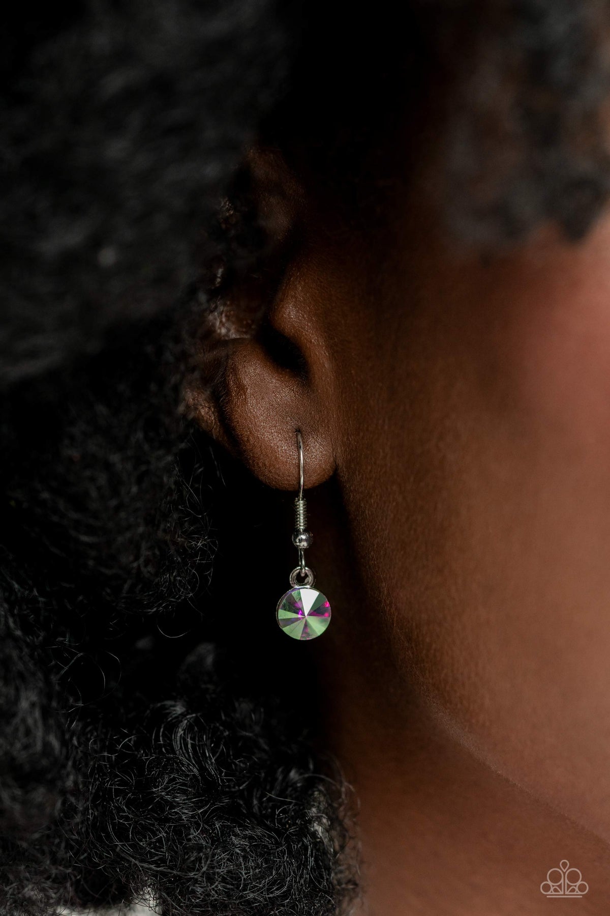 Blooming Brilliance Multi Iridescent Rhinestone Necklace - Paparazzi Accessories - free matching earrings -CarasShop.com - Paparazzi Jewelry by Cara Jewels