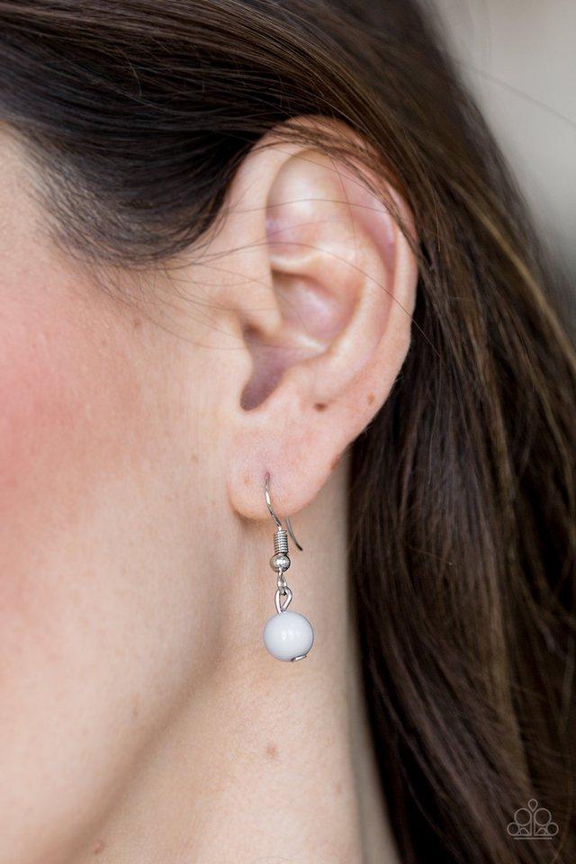 Boho Bonanza Silver Flower Necklace - Paparazzi Accessories - free matching earrings -CarasShop.com - Paparazzi Jewelry by Cara Jewels