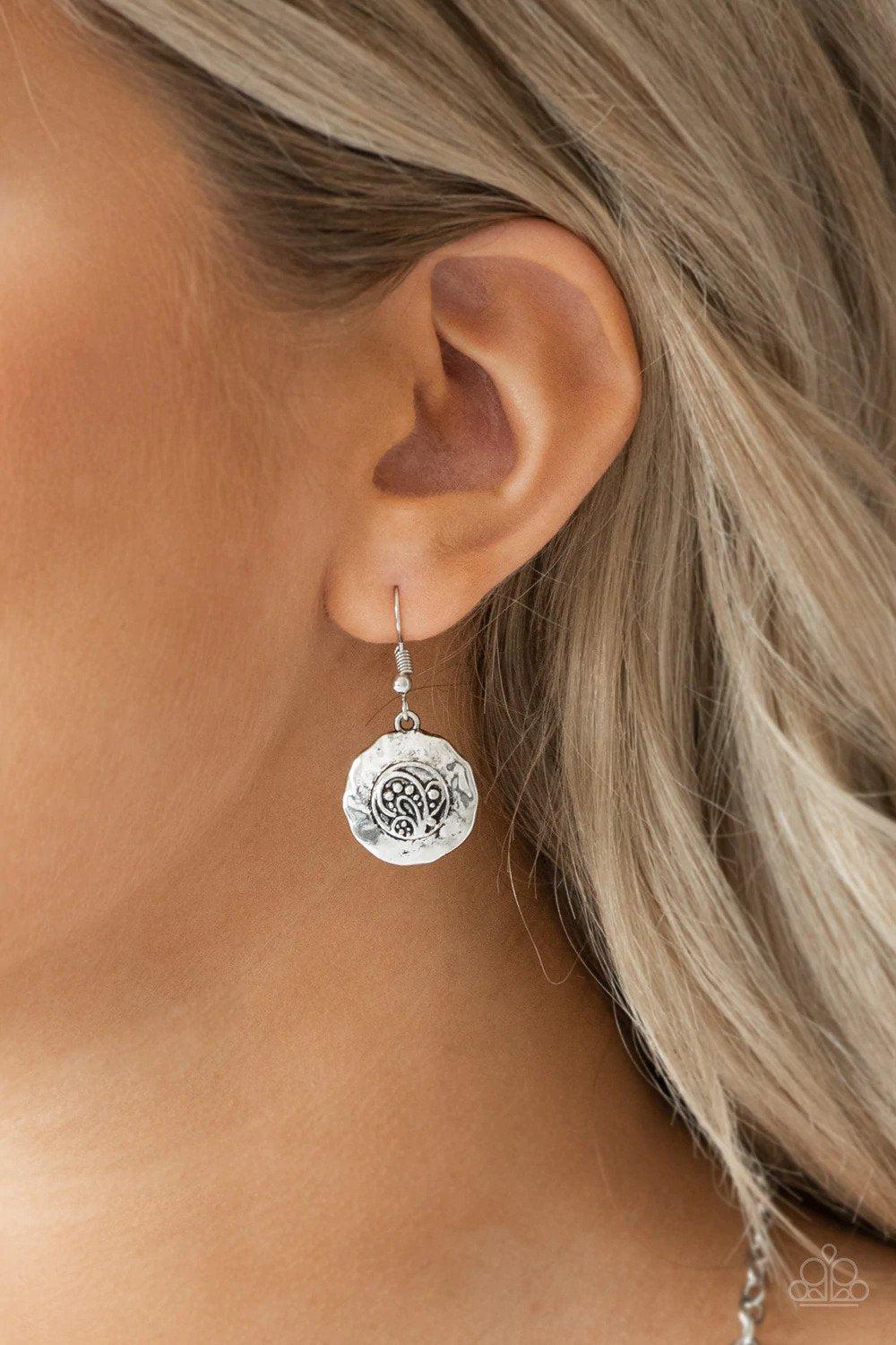 Bull In A China Shop Silver Necklace - Paparazzi Accessories - free matching earrings -CarasShop.com - Paparazzi Jewelry by Cara Jewels