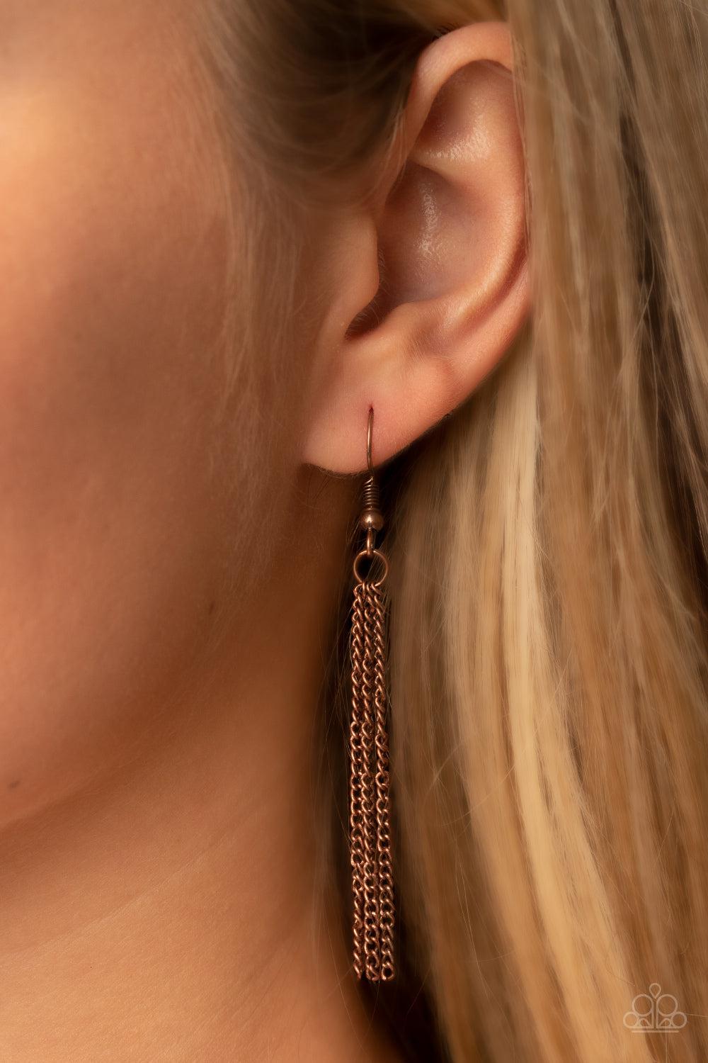 Butterfly Boutique Copper Necklace - Paparazzi Accessories - free matching earrings -CarasShop.com - Paparazzi Jewelry by Cara Jewels