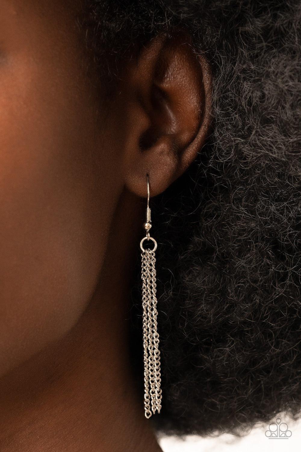 Butterfly Boutique Silver Necklace - Paparazzi Accessories - free matching earrings -CarasShop.com - Paparazzi Jewelry by Cara Jewels