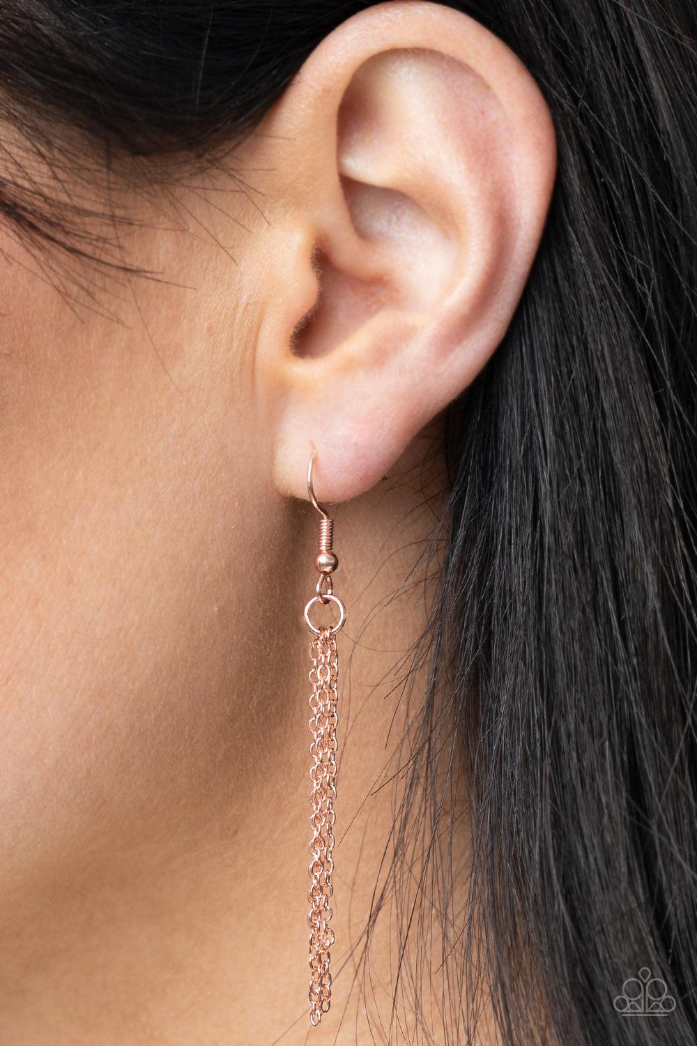 Butterfly Prairies Copper Butterfly Necklace - Paparazzi Accessories - free matching earrings -CarasShop.com - Paparazzi Jewelry by Cara Jewels