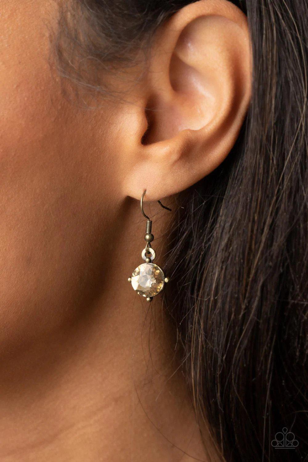 Celestial Royal Brass Necklace - Paparazzi Accessories - free matching earrings -CarasShop.com - Paparazzi Jewelry by Cara Jewels