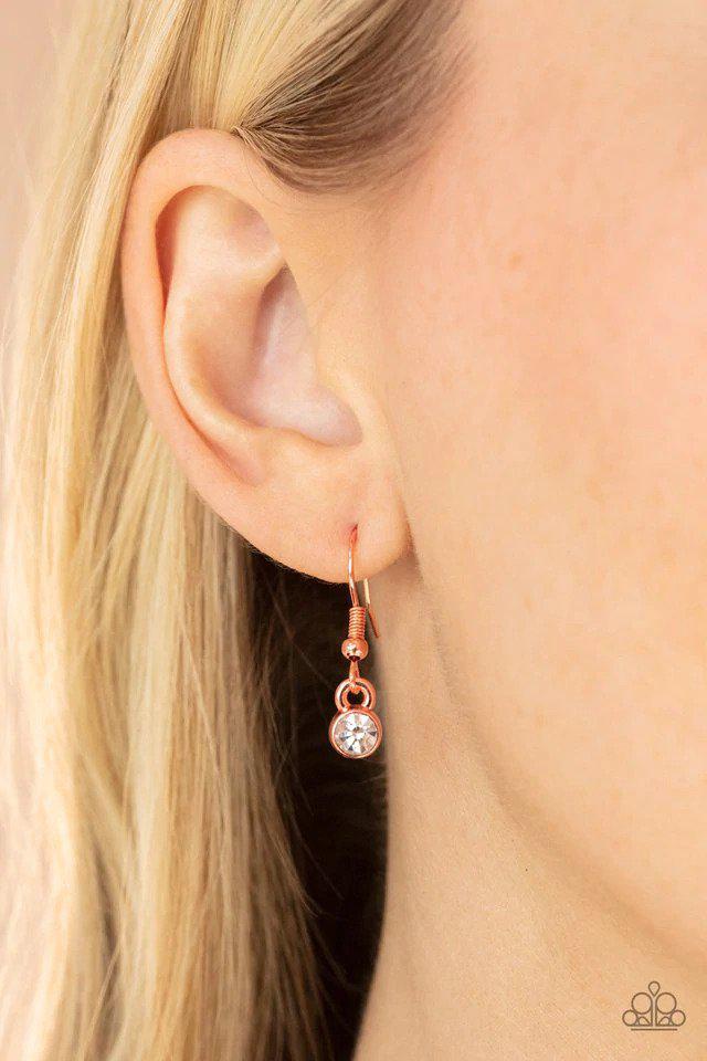 Celestial Shimmer Copper Necklace - Paparazzi Accessories - free matching earrings -CarasShop.com - Paparazzi Jewelry by Cara Jewels