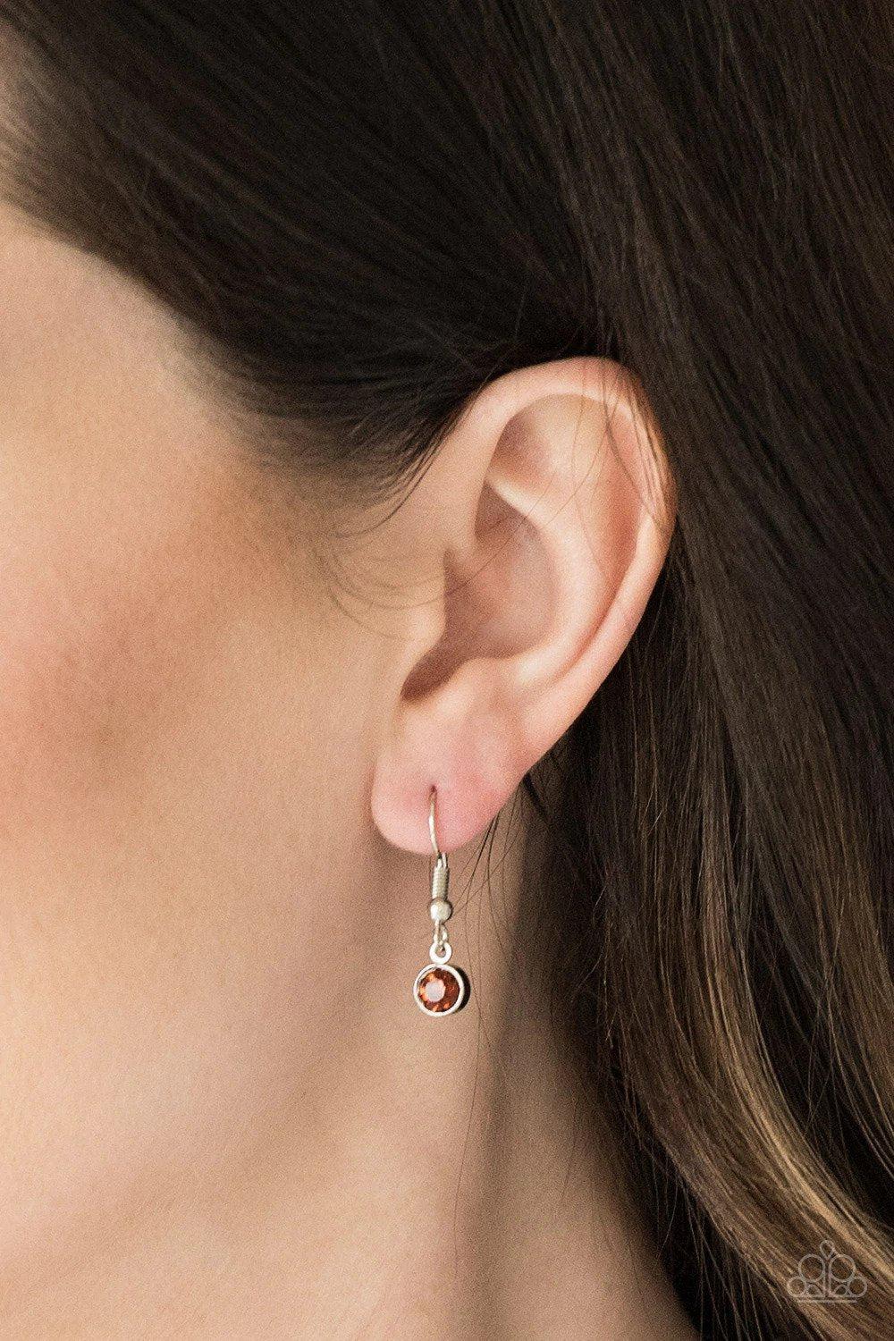 Chicly Centered Brown Necklace - Paparazzi Accessories - free matching earrings -CarasShop.com - Paparazzi Jewelry by Cara Jewels