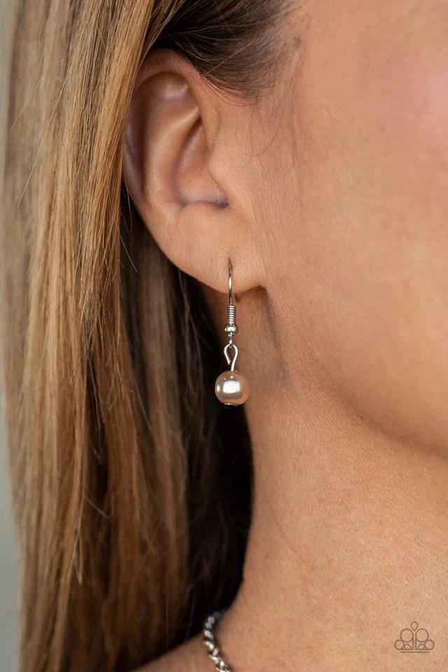 Coastal Cache Multi White & Brown Necklace - Paparazzi Accessories - free matching earrings -CarasShop.com - Paparazzi Jewelry by Cara Jewels